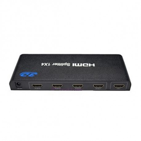 PremiumCord HDMI splitter 1-4 portov kovový s napájacím adaptérom, 3D, FULL HD