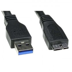 Logo USB kábel (3.0), USB A samec - USB micro B samec, 2m, čierny, blister