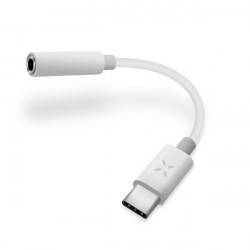 Redukcia FIXED pre pripojenie slúchadiel z USB-C na 3,5 mm jack s DAC chipom, biela