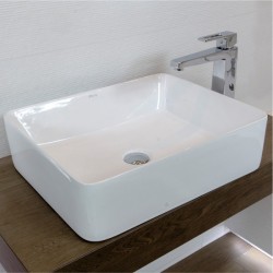 LAVITA ALEGRANZA - keramické umývadlo na dosku miska 48 x 37,5 cm bez prepadu biela