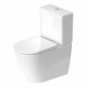 DURAVIT D-NEO misa WC kombi 37 x 65 cm, Rimless, odpad VARIO, bez nádržky, bez sedátka, biela 2002090000