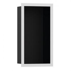 HANSGROHE XtraStoris Individual výklenok do steny matná čierna s designovým rámom 300 x 150 x 100 mm matná biela 56095700
