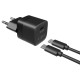 FIXED Mini USB-C PD 20W + USB-C kábel 1m, FIXC20M-CC-BK, čierna