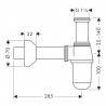 HANSGROHE sifóny - umývadlový fľaškový sifón 5/4" x 285mm Dn32 lesklý chróm, 52010000