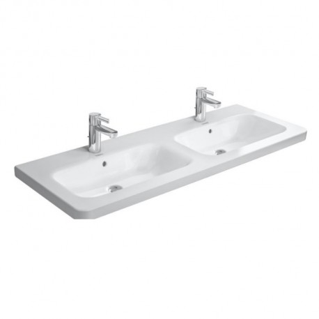 DURAVIT Dura Style dvojumývadlo nábytkové 130 x 48 cm s prepadom, biele s úpravou WonderGliss 23381300001