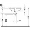 DURAVIT ME by Starck 49 x 36,5 cm nábytkové umývadlo pre montáž zdola pod dosku, s prepadom, biele s úpravou WonderGliss 030549