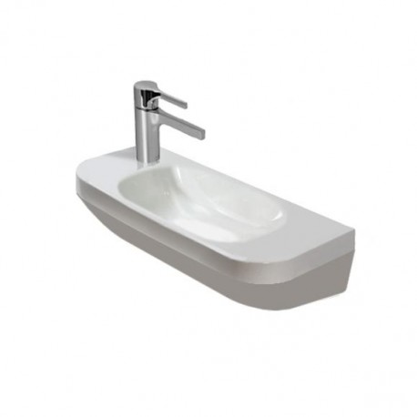 DURAVIT Dura Style umývadlo 50 x 22 cm otvor pre batériu vľavo, biele s úpravou WonderGliss 07135000091