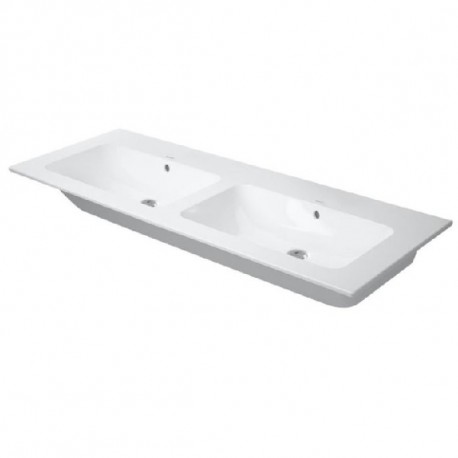 DURAVIT Me by Starck 130 x 49 cm dvojumývadlo s prepadom, bez otvoru pre batériu, biele 2336130060