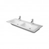 DURAVIT ME by Starck 130 x 49 cm nábytkové umývadlo s prepadom s otvormi pre batérie, biele s úpravou WonderGliss 23361300001