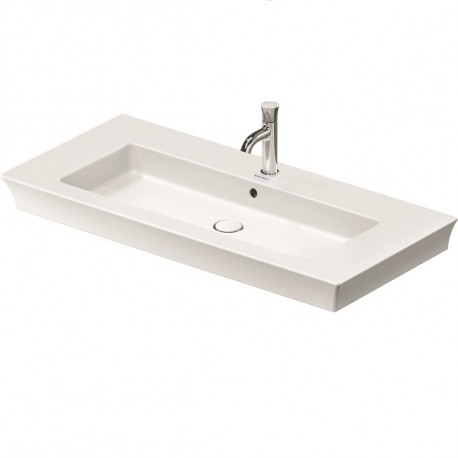 Duravit WHITE TULIP nábytkové umývadlo 105 x 49 cm s prepadom a ventilom s keramickou krytkou, biele 2363100000