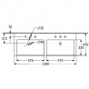 Villeroy & Boch SUBWAY 3.0 dvojumývadlo bez prepadu 2x bez otvoru pre batériu 1300 x 470 mm, Biela Alpin,4A71D301