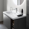 Duravit D-NEO nábytkové umývadlo 80 x 48 cm asymetrické s um. vaničkou vľavo, s prepadom, biele s WG 23698000001