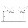 Villeroy & Boch SUBWAY 3.0 dvojumývadlo bez prepadu 2x s otvorom pre batériu 1300 x 470 mm, biela Alpin Ceramic Plus, 4A71D1R1