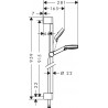 Hansgrohe Crometta sprchový set Vario 2-prúdový s tyčou 0,90m biela/chróm , 26538400
