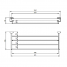 NOVASERVIS veĺký držiak uterákov so závesom 650mm Metalia 12 chróm 0247,0