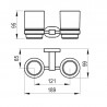 Ravak Chrome držiak dvojitý s pohármi CR 220 sklo chróm X07P189