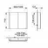 KEUCO Somaris skrinka zrkadlová 100 x 71 x 12,7 cm 2-dvierka, s vyhrievaním, s osvetlením 14503002111
