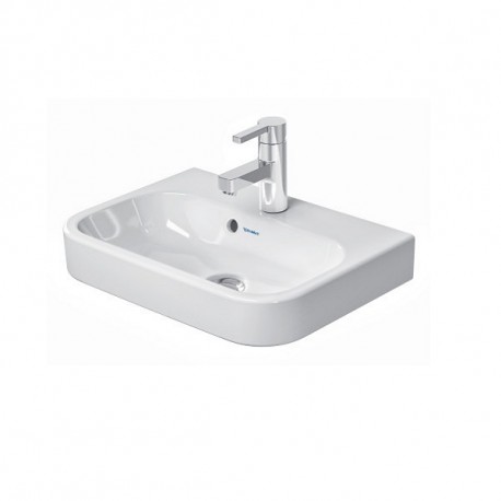 DURAVIT HAPPY D.2 umývadlo nábytkové 50 x 36 cm s prepadlom, s 1-otvorom na batériu, biela, WonderGliss 07105000001