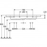 Villeroy & Boch SUBWAY 3.0 umývadlo na skrinku bez prepadu s otvorom pre batériu , 1300 x 470 mm, Biela Alpin , 4A70D101