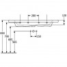 Villeroy & Boch SUBWAY 3.0 umývadlo na skrinku s prepadom s otvorom pre batériu , 1300 x 470 mm, Biela Alpin , 4A70D5R1