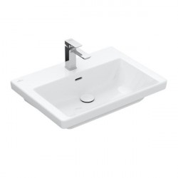 Villeroy & Boch SUBWAY 3.0 umývadlo na skrinku s prepadom s otvorom pre batériu , 650 x 470 mm, Biela Alpin , 4A706501