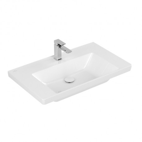 Villeroy & Boch SUBWAY 3.0 umývadlo bez prepadu s otvorom pre batériu 800 x 470 mm, Biela Alpin, 4A7081R1