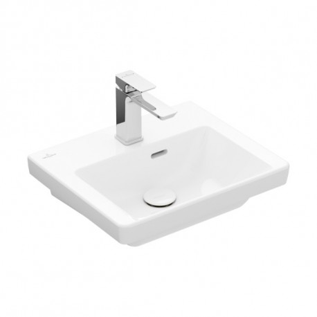 Villeroy & Boch SUBWAY 3.0 umývadlo s prepadom s otvorom pre batériu 450 x 370 mm, biela Alpin, 4370FK01