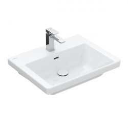 VILLEROY & BOCH Subway 3.0 umývadlo na skrinku s prepadom s otvorom pre batériu , 600 x 470 mm, alpská biela s CeramicPlus 4A70