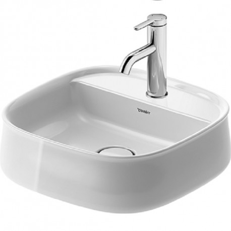 Duravit ZENCHA 42 x 42 cm umývadlo na dosku bez prepadu, brúsené, s otvorom pre batériu biele 2374420071