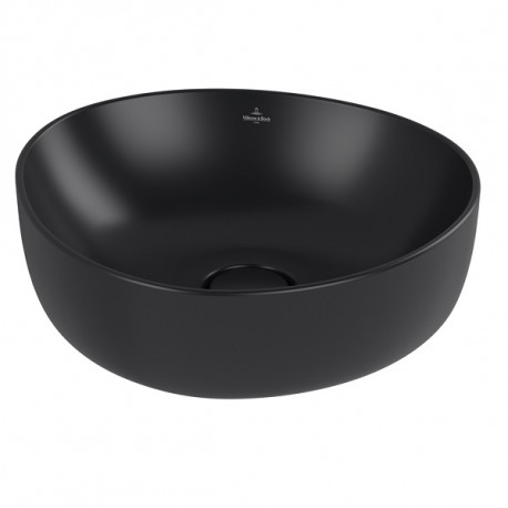 VILLEROY & BOCH Antao umývadlo na dosku 400 x 395 mm bez prepadu Pure Black C+ 4A7240R7