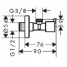 Hansgrohe rohové ventily - rohový ventil S 1/2"-3/8" chróm, 13901000