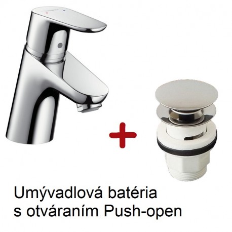 Hansgrohe Focus páková umývadlová batéria 70 s výpusťou, Push-Open chróm 31604000