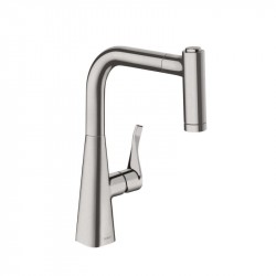 Hansgrohe Metris M71 drezová batéria 220 s vyťahovacou sprškou 2jet vzhľad nerez 14834800