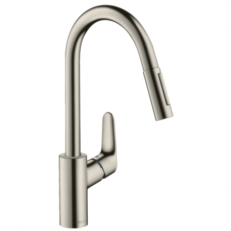 Hansgrohe Focus M41 drezová batéria 240 s vyťahovacou prškou 2jet sBox vzhľad nerezu 73880800