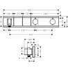 Hansgrohe RainSelect termostatická sprchová batéria pod omietku, na 2 výstupy, čierna/chróm 15355600