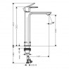 Hansgrohe Rebris E batéria pre umývadlovú misku 240, CoolStart, chróm 72583000