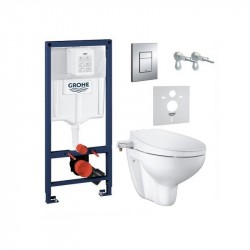 GROHE Solido - set modul Rapid SL, misa WC Bau Ceramic Rimless, bidetové sedátko Slim SoftClose, tlačítko Even chróm 39930000G3