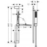 HANSGROHE Pulsify E 100 1jet EcoSmart+ sprchová sada s tyčou 65 cm chróm, 24371000