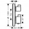 Hansgrohe Ecostat S termostatická batéria pre 2 spotrebiče k telesu pod omietku, chróm 15758000