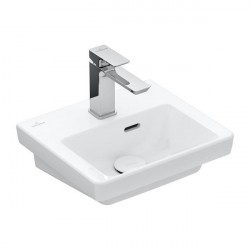 Villeroy & Boch SUBWAY 3.0 umývadielko s prepadom s otvorom pre batériu 370 x 305 mm, biela Alpin, 43703701