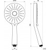 Ravak ručná sprcha Flat XXL 961.00, 3 prúdy, priemer 140 mm, chróm X07P344