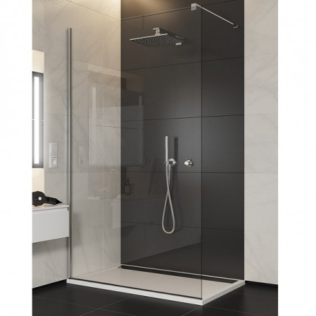 SANSWISS Walk-In EASY pevná sprchová stena 90x225 cm, aluchróm, sklo číre, AquaPerle STR4PX0905007