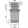 Alcadrain - Výpusť umývadlová neuzatváracia 5/4" celokovová bez prepadu, veľká zátka, čierna A396BLACK