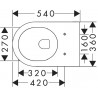 Hansgrohe EluPura S WC závesné na stenu 540 bez splachovacieho kruhu AquaFall Flush, HygieneEffect, biela, 62020450