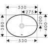 Hansgrohe Xuniva D vstavané umývadlo 550 x 400 mm bez otvoru pre batériu, s prepadom, biela, 60156450
