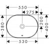 Hansgrohe Xuniva U vstavané umývadlo 550 x 400 mm bez otvoru pre batériu s prepadom, biela, 60157450