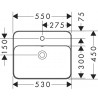 Hansgrohe Xuniva Q vstavané umývadlo 550 x 450 mm s otvorom pre batériu a s prepadom, SmartClean, biela, 61068450