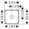 Hansgrohe Xuniva Q umývadlo na dosku 300 x 300 mm bez otvoru pre batériu a prepadu, SmartClean, biela, 61074450