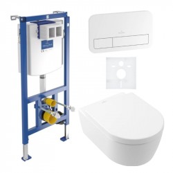 VILLEROY & BOCH Avento predstenový set modul ViConnect, WC misa DirectFlush, sedátko SoftClosing, tlačítko E200 biele 5656HR01S