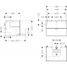 Hansgrohe Xevolos E skrinka pod umývadlo 780 x 550 mm s 2 zásuvkami pre dosku so zápustným umývadlom, pieskovo béžová matná, 54